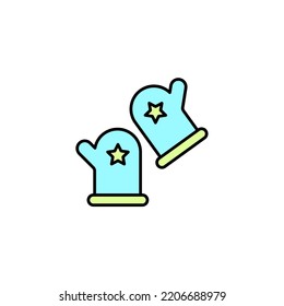 icono de guantes de bebé. Ilustración de elemento simple. diseño de símbolos de contorno de concepto de guantes de bebé.