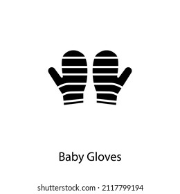 icono de guantes de bebé en vector. Logotipo