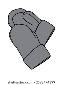 Baby gloves technical drawing vector mockup template.