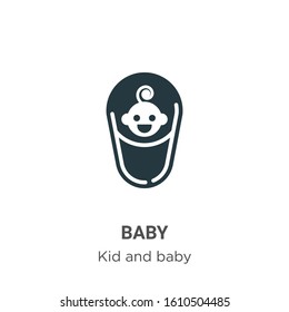 Baby glyph icon vector on white background. Flat vector baby icon symbol sign from modern kid and baby collection for mobile concept and web apps design.