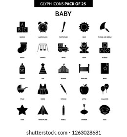 Baby Glyph Vector Icon set