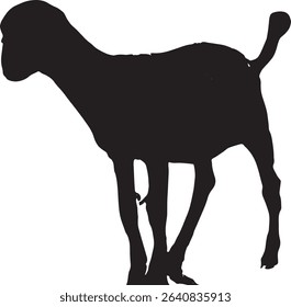 Baby Goat Kid Silhouette Hand Drawn Goat Kid Art