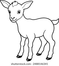 Baby goat silhouette vector illustration 2