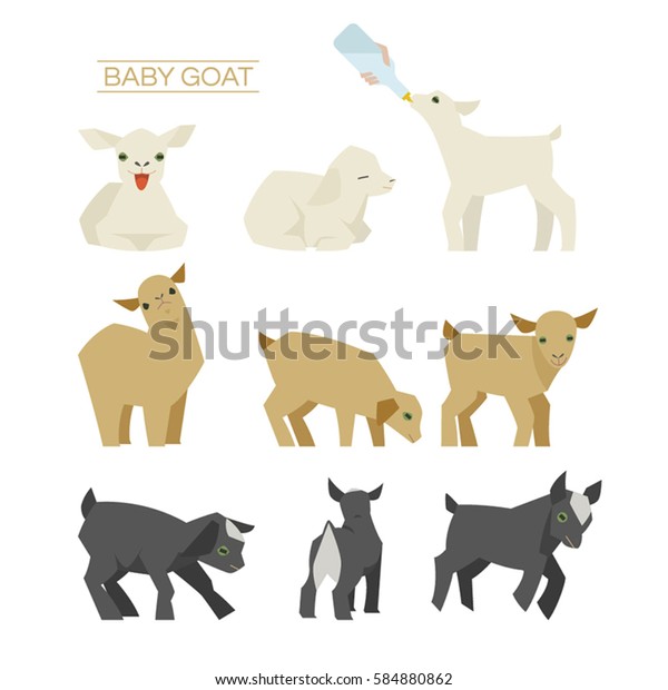 Bebe Chevre Diverses Poses Image Vectorielle Image Vectorielle De Stock Libre De Droits