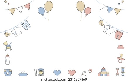 Baby baby goods cute illustration material card