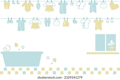 Baby goods laundry image illustration back material