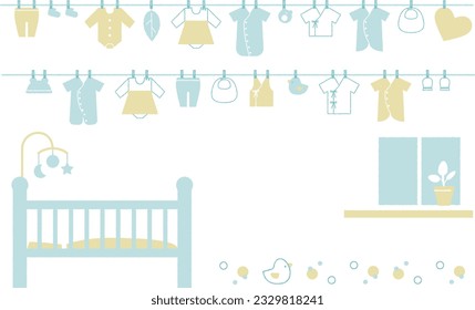 Baby goods laundry image illustration background material