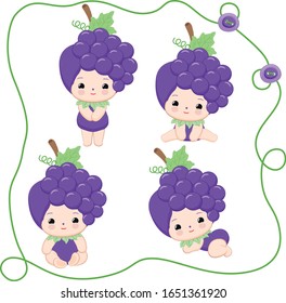Ilustración del vector de uvas para bebés