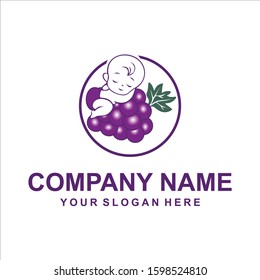 baby grape logo vector design