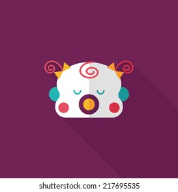 baby gril flat icon with long shadow