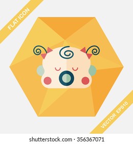 baby gril flat icon with long shadow,esp10