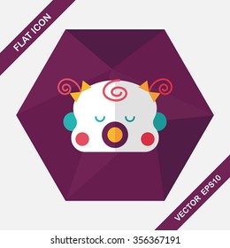 baby gril flat icon with long shadow,esp10