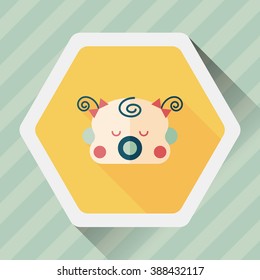 baby gril flat icon with long shadow,esp10