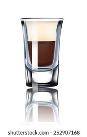 baby guinness shot glass. Isolated On White Background. Vector Illustration.