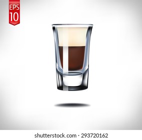 baby guinness shot glass. Isolated On White Background. Vector Illustration