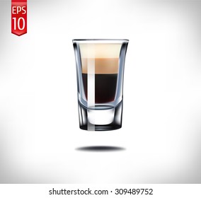 baby guinness shot glass. Isolated On White Background. Vector Illustration.