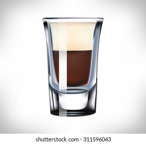 baby guinness shot glass. Isolated On White Background. Vector Illustration