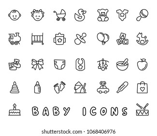baby hand drawn icon design illustration, line style icon, designed for app and web
