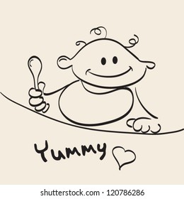baby hand drawn vector