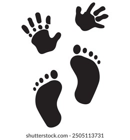 Baby Hand and Foot Print Vector Illustration