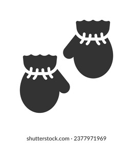 Icono de guantes de mano para bebés, gráficos de vectores