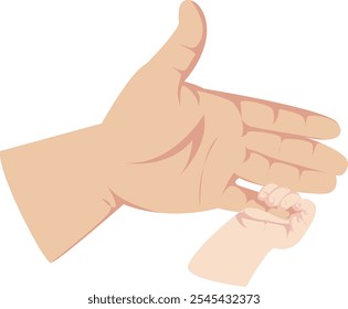 Baby Hand, die Eltern rosa Finger Illustration, Familie Bond