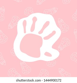 Baby hand icon. Flat symbol design vector illustration of child hand. Cute icon for web.	