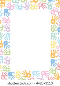 Baby Hand Prints Pastel Coloured Frame Stock Vector (Royalty Free ...