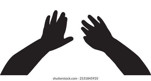 baby Hand silhouette vector design. filled flat sign, solid pictogram isolated on white,