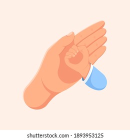 baby hand vector illustration
and the hands of his parents