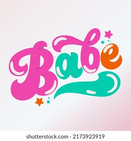 Baby is a hand-drawn lettering. It can be used for T-shirts, stickers, greeting cards. The illustration is carefully digitized and ready for use. Vector illustration.