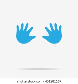 Baby hands icon. Vector concept illustration for design.