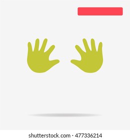 Baby hands icon. Vector concept illustration for design.