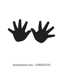 Babyhände Silhouette, Vektorgrafik, flache Illustration, Design auf weißem Hintergrund