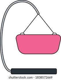 Baby Hanged Cradle Icon. Editable Outline With Color Fill Design. Vector Illustration.
