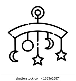 Baby hanging toys, Icon design, Vector, Clip art, Illustration, Line icon design.