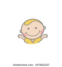 baby happy child care logo vector