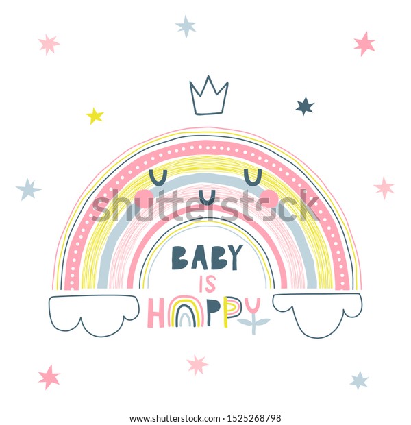 Vector De Stock Libre De Regalias Sobre El Bebe Esta Feliz Con Las1525268798