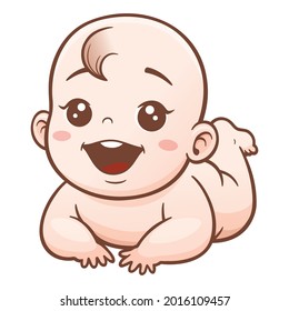 baby is happy. Vector graphic illustration. Individually on a white background.