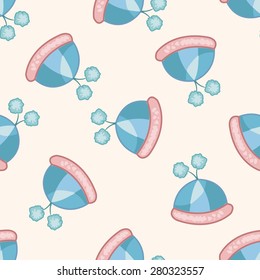 baby hat , cartoon seamless pattern background