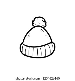 baby hat doodle icon vector