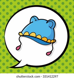 baby hat doodle, speech bubble