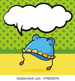 baby hat doodle, speech bubble