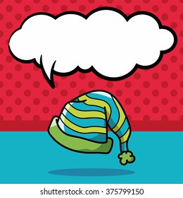baby hat doodle, speech bubble