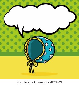 baby hat doodle, speech bubble