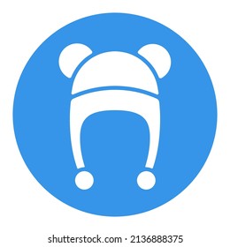 Baby hat with ears isolated vector glyph icon. Graph symbol for children and newborn babies web site and apps design, logo, app, UI