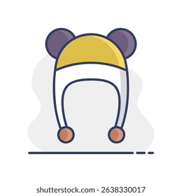 Baby hat with ears isolated vector icon. Graph symbol for children and newborn babies web site and apps design, logo, app, UI
