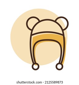 Baby hat with ears vector icon. Graph symbol for children and newborn babies web site and apps design, logo, app, UI