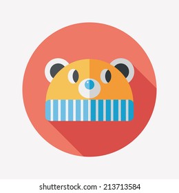 baby hat flat icon with long shadow,eps10
