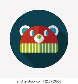 baby hat flat icon with long shadow,eps10